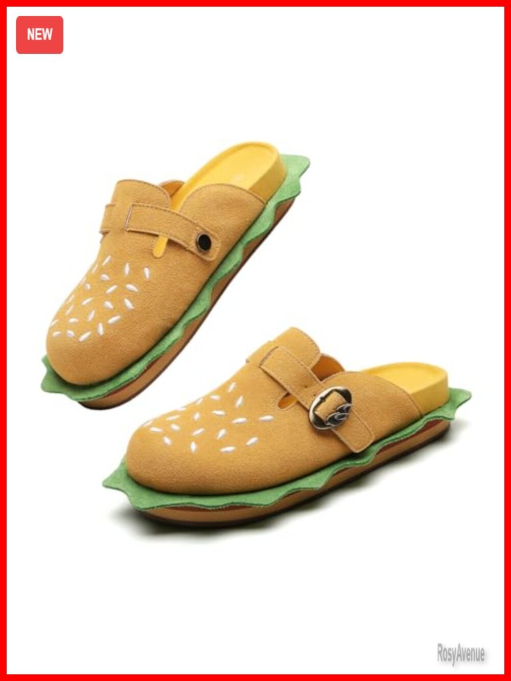 Women's Suede Mules & Clogs with Cork Footbed, Arch Support, Adjustable Buckle,